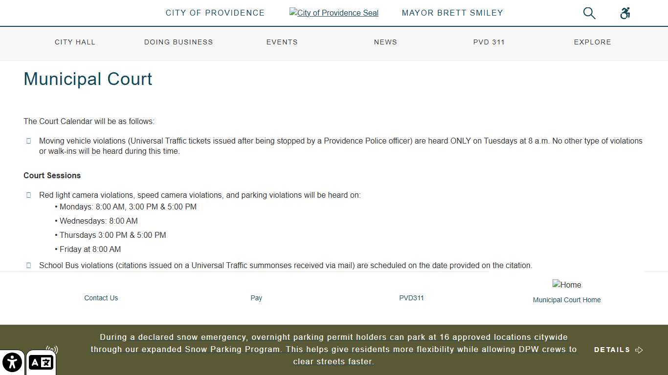 City of Providence Municipal Court - City of Providence