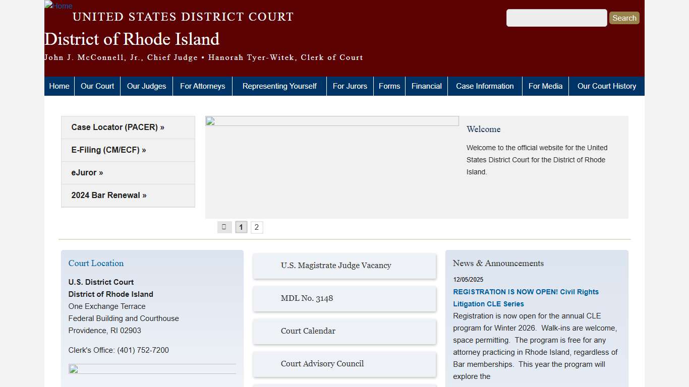 District of Rhode Island United States District Court