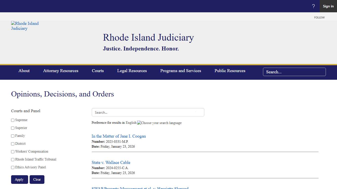 Rhode Island Judiciary