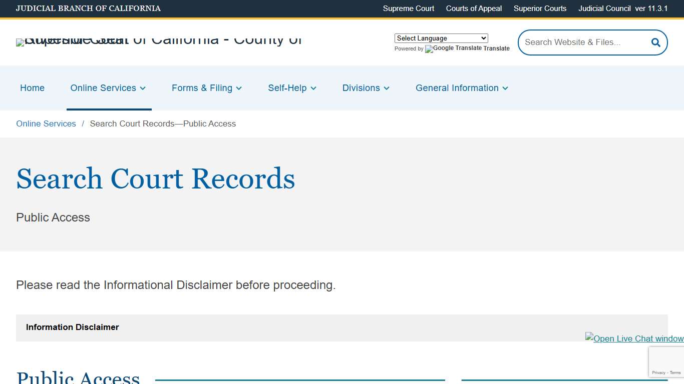 Search Court Records—Public Access Superior Court of California County of Riverside